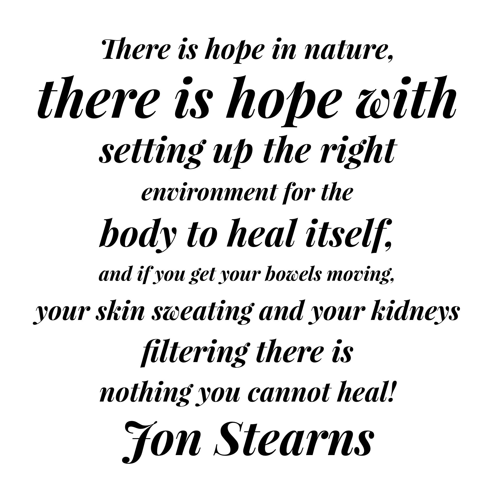 No hope for healing outside of nature