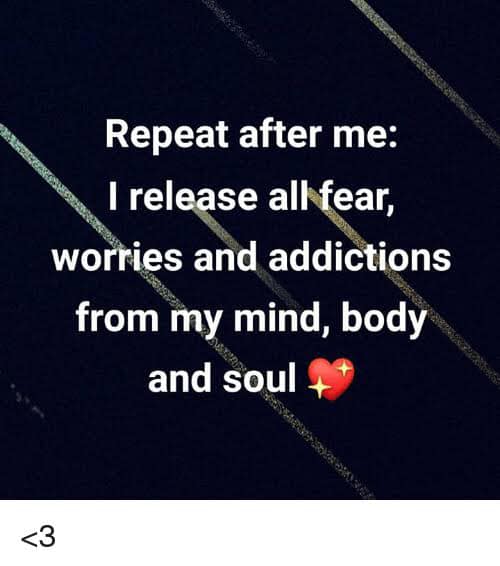 I release my fears