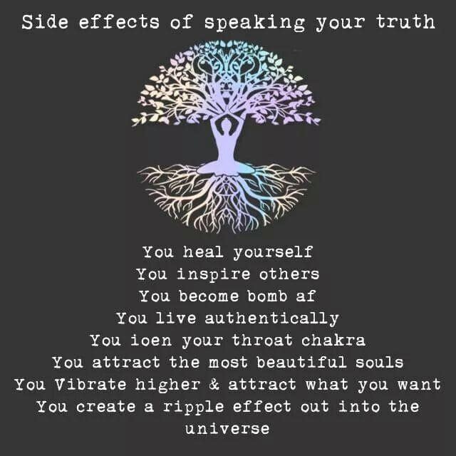 When you speak the truth it comes with a different vibration (3rd ? activation)
